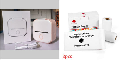 Portable Mini Thermal Label & Photo Printer – Bluetooth Compatible Pink set5 USB Infinite Avenue