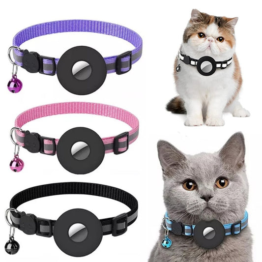 Reflective Collar Waterproof Holder Case For Airtag Air Tag Airtags Protective Cover Cat Dog Kitten Puppy Nylon Collar Infinite Avenue