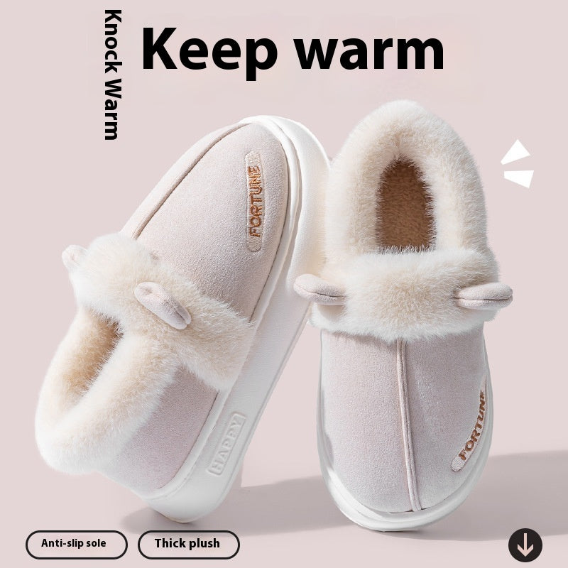 Home Indoor Warm Thick Bottom Non Slip Cotton Slippers Infinite Avenue