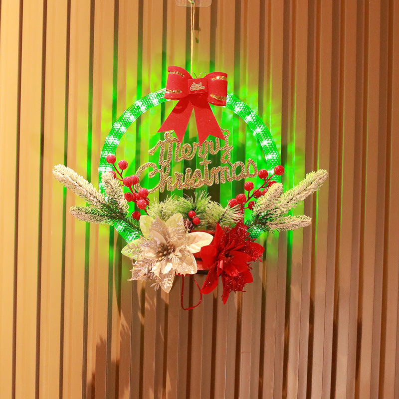 30CM LED Christmas Garland – Door Hanging Decoration Garland 2 3 No 7 Batteries Infinite Avenue