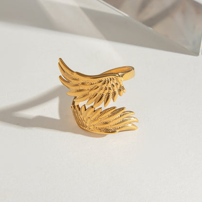 Stainless Steel Angel Wings Ring Niche Retro Infinite Avenue