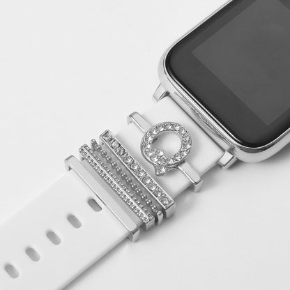 Suitable For Silicone Strap With Diamonds 26 English Letters Fashion Alloy Strap Q Infinite Avenue