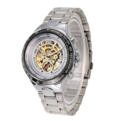 Men's Personality All-steel Hollow Automatic Mechanical Watch Platinum Movement Infinite Avenue