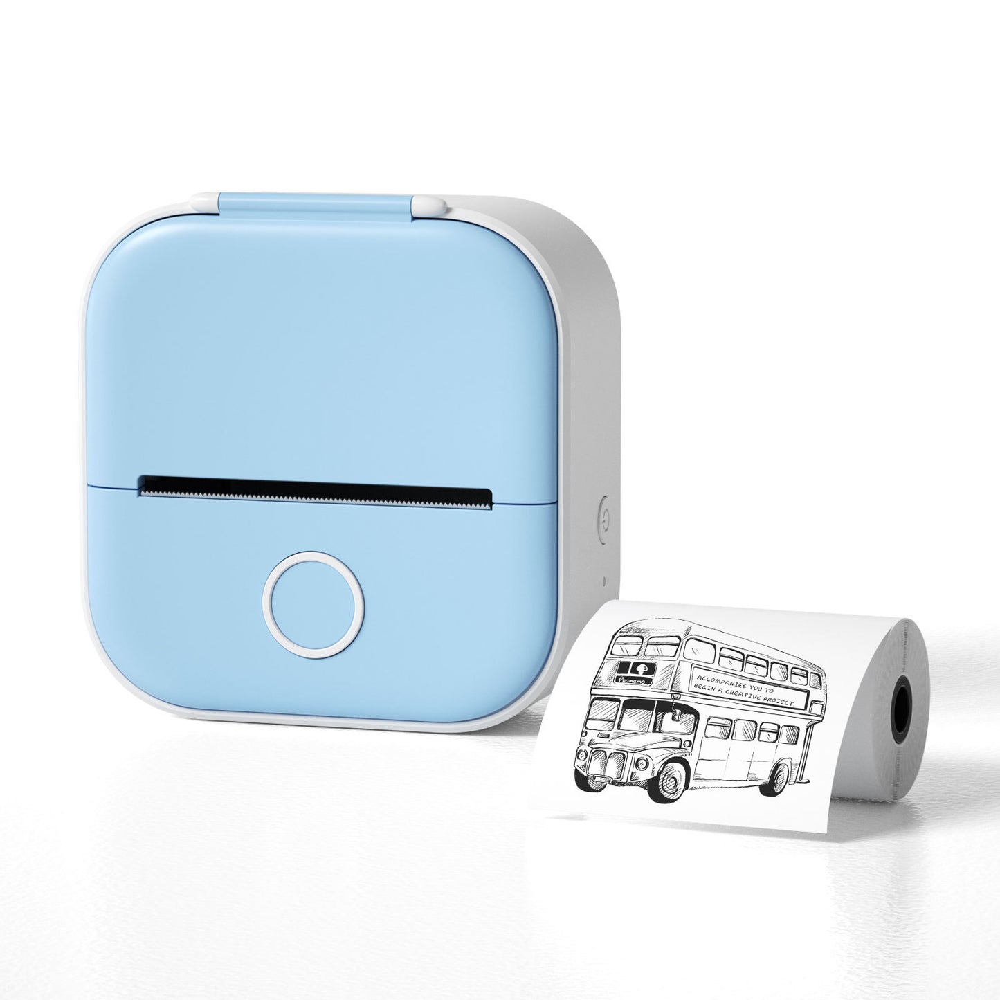 Portable Mini Thermal Label & Photo Printer – Bluetooth Compatible Blue USB Infinite Avenue