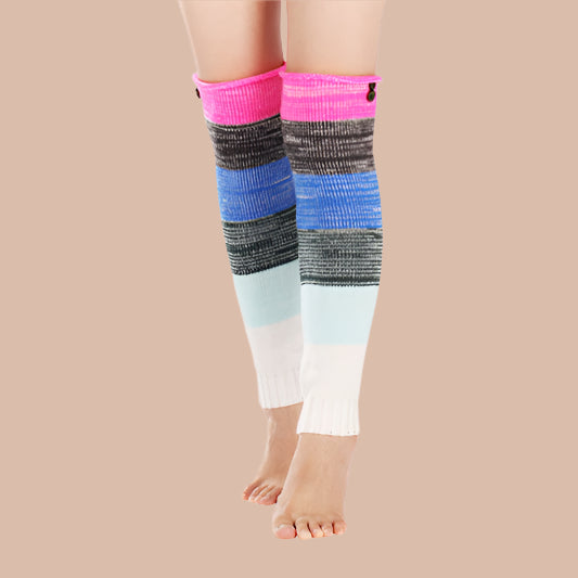 Multicolor Striped Long Wool Knee Socks – Warm & Cozy Infinite Avenue