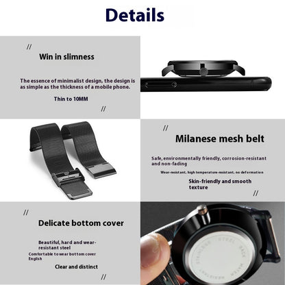 Trade Watch Stylish Black Technology Belt Refined Steel Korean Casual Calendar Infinite Avenue