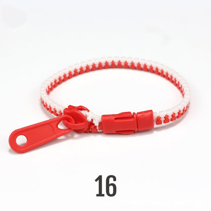 No 5 Two-color Children's Zipper Bracelet Red White 10PCs Bracelet Infinite Avenue