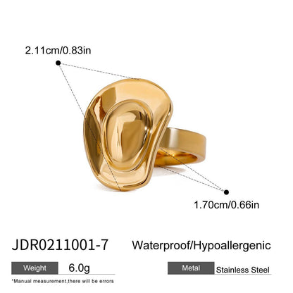 Stainless Steel Glossy Cowboy Hat Ring JDR02110017 Infinite Avenue