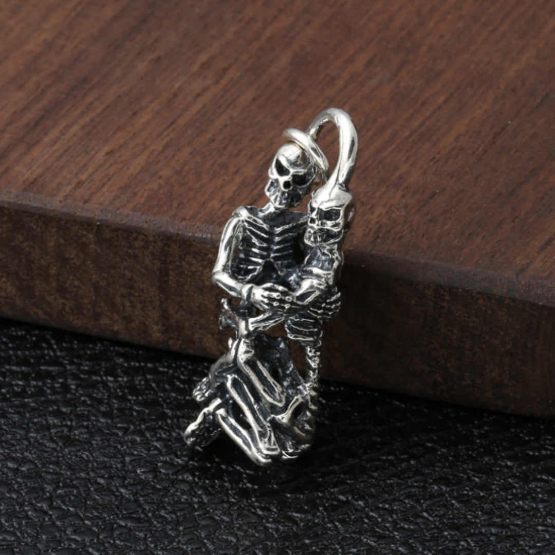 Personality Retro Skull Rock Punk Men And Women Pendant 1 Single Pendant 925 Silver Infinite Avenue