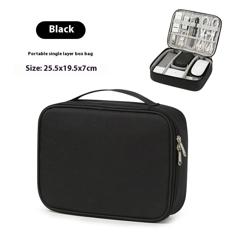 Data Cable Storage Bag Mobile Power Box Travel Portable Digital Accessories Organizing Folders Single Black Infinite Avenue