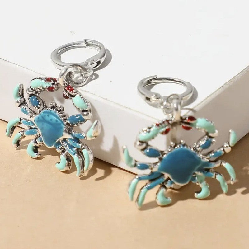 Women Earrings Elegant Crab Shape Earrings Glossy Metal Dangle Earring Crab Shape Drop Earring Party Hook Earrings Jewelry Infinite Avenue