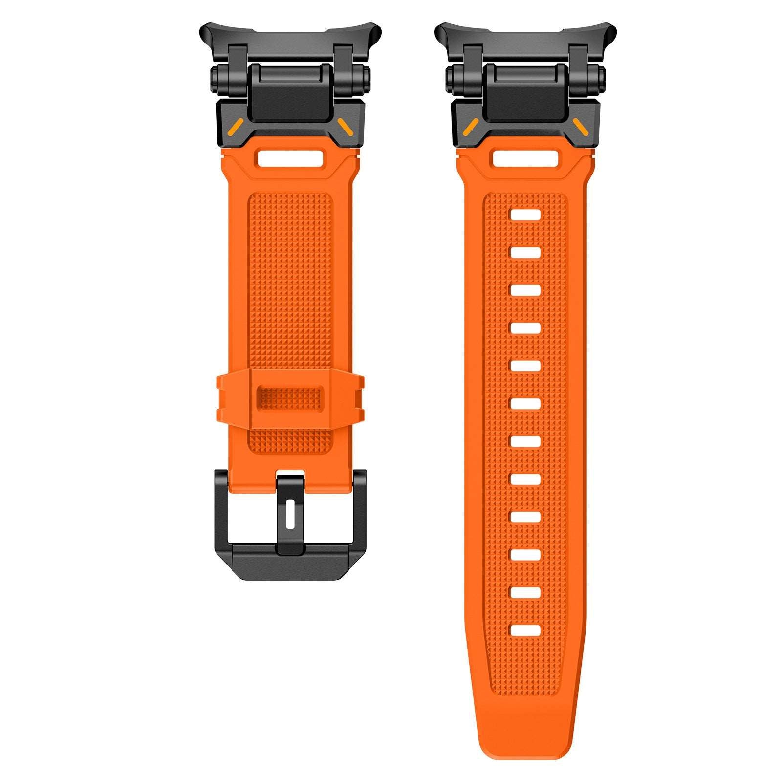 Applicable To 7 Generation Ultra Watch Mecha Style TPU Silicone Explorer Strap Black Orange Infinite Avenue