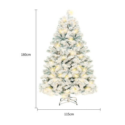 Snow-Covered PVC Cedar Christmas Tree – Holiday Decor Infinite Avenue