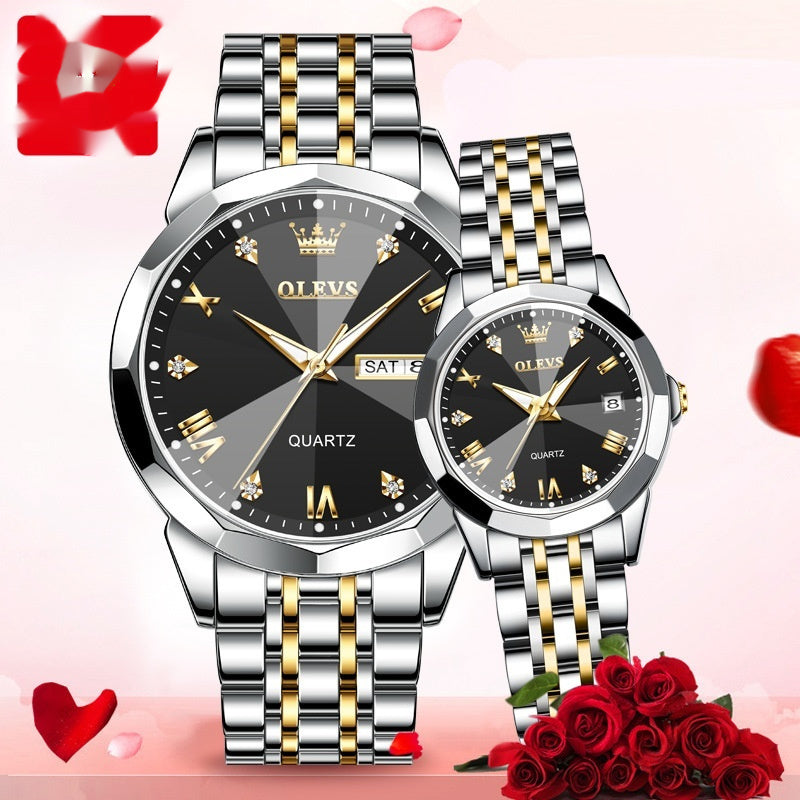 Quartz Watch Valentine's Day Gift Couple Watch Men Couple Black Pair Infinite Avenue