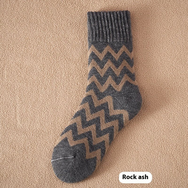 Thick Winter Fleece-Lined Women's Warm Floor Socks Rock Gray Infinite Avenue