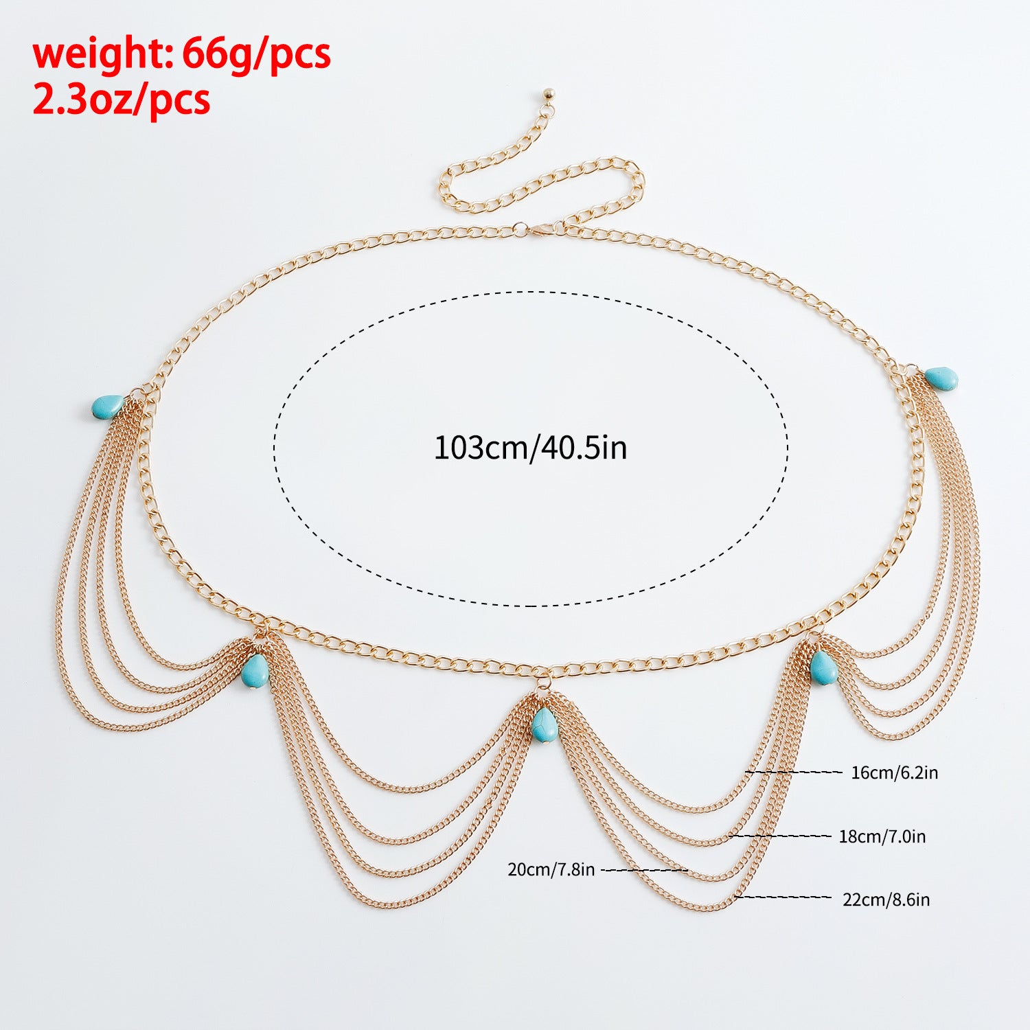 Classic Retro Turquoise Waist Belly Chain For Women Summer Beach Sexy Simple Body Chain Jewelry Accessories Gift Gold Infinite Avenue