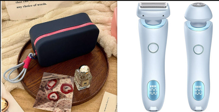 2-in-1 USB Rechargeable Epilator & Trimmer – Women’s Body Shaver Blue and Rose Pink set USB Infinite Avenue