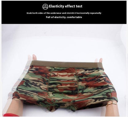 Camouflage Men’s Breathable Modal Boxers - Mid-Waist Printed - Infinite Avenue