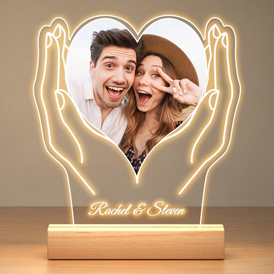 Valentine's Day Night Light Acrylic Color Printing Photo Personalized Ornament 2 Style Infinite Avenue