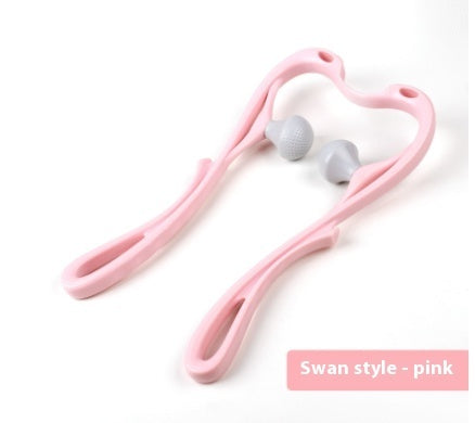 Six-Wheel Neck Massager – Manual Roller Tool for Pain Relief Swan pink Infinite Avenue