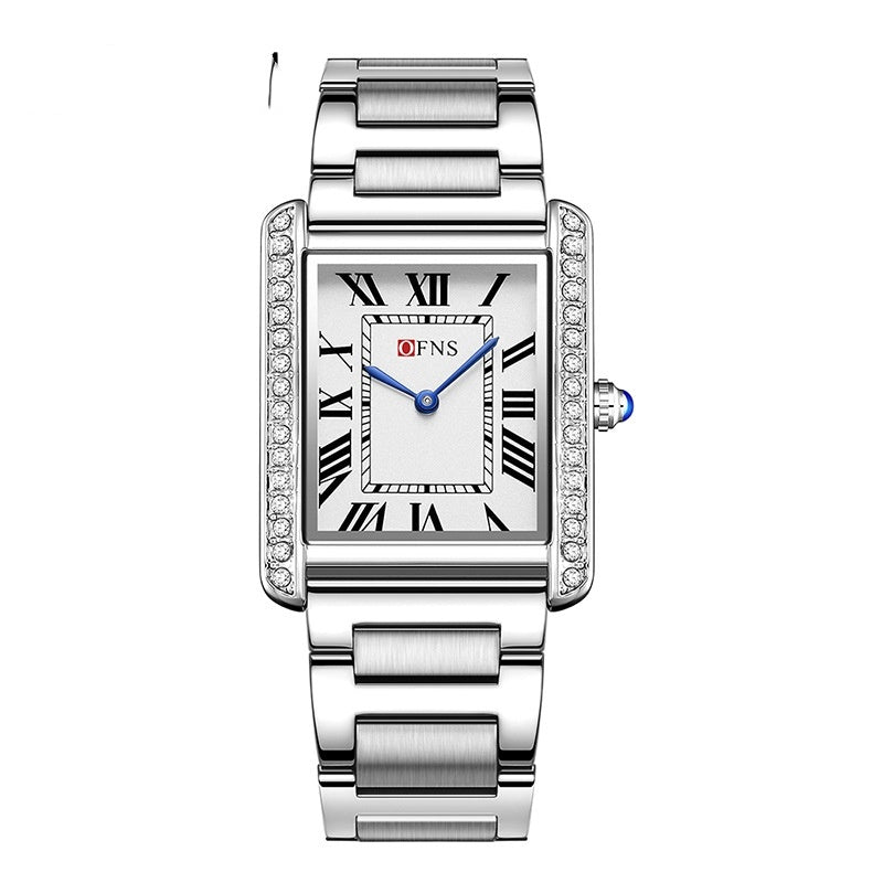 Retro Diamond Inlaid High-end Women's Quartz Watch Couple Silvery Mens style Infinite Avenue