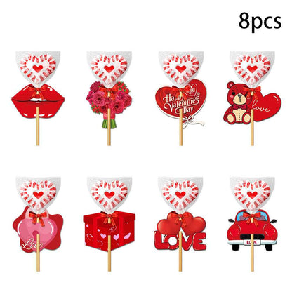 Valentine's Day Decoration Love Card Holder Gift Party Supplies 8pcs Love Card Decoration Infinite Avenue