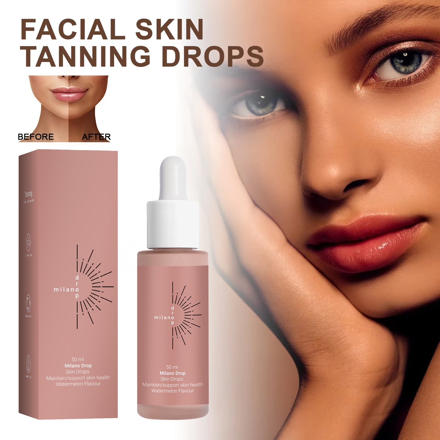 Tanning Face Serum Face Body Tanning Bed Outdoor Fine Line Repair Skin Serum Dark Bronzer Self Tanning Serum Drops Infinite Avenue