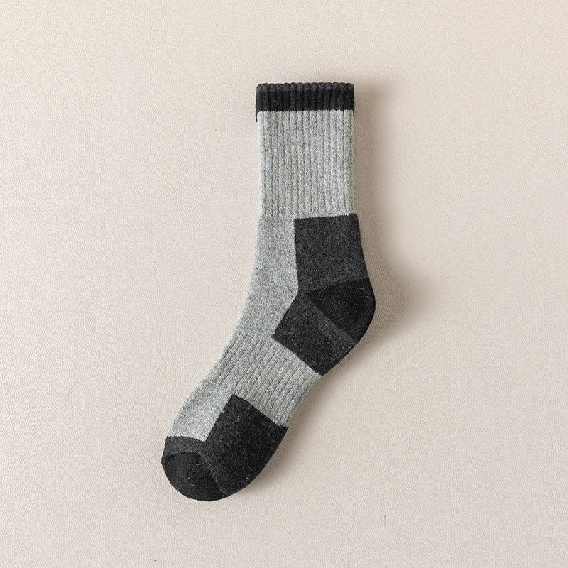 Men's Fleece-Lined Wool Socks – Warm Terry-Loop Design Light Gray 40 to 47 Infinite Avenue