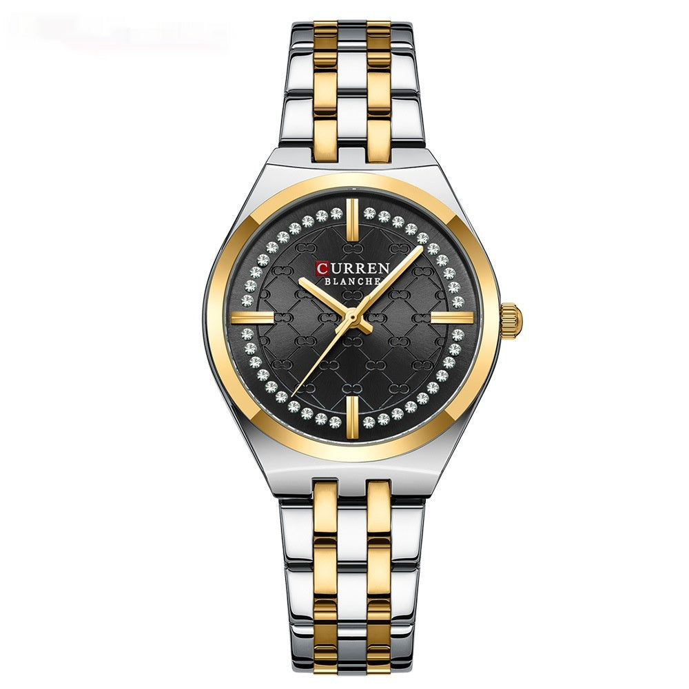 Quartz Hot Waterproof Women's Watch Golden And Black Infinite Avenue