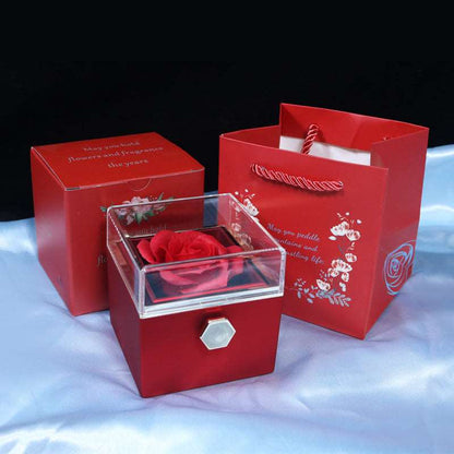 Rotating Rose Soap Flower Gift Box – Valentine's Day Packaging Red Infinite Avenue