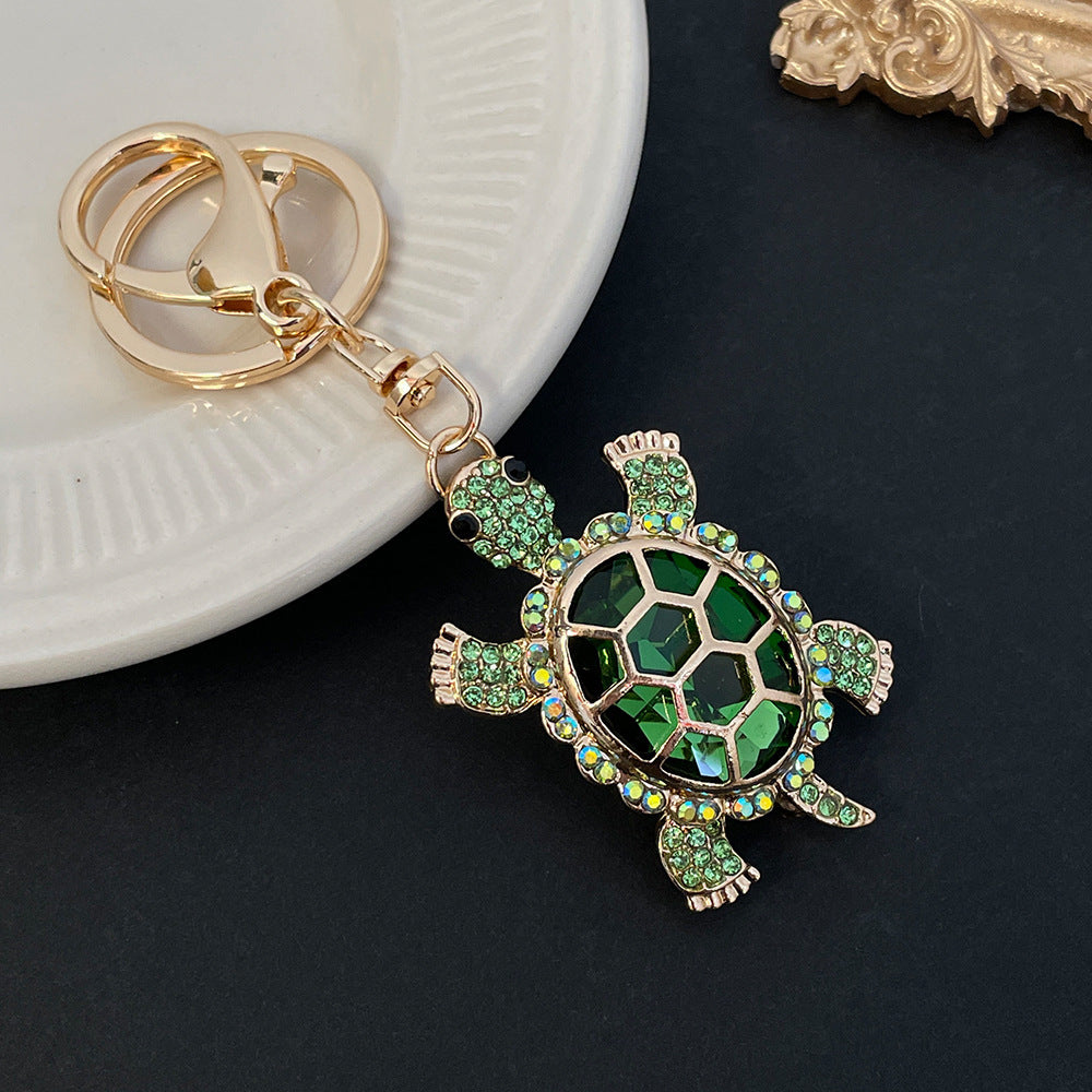 Color Diamond Metal Cute Turtle Car Key Ring Green Infinite Avenue