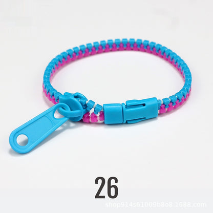 No 5 Two-color Children's Zipper Bracelet Lake Blue Rose Red 10PCs Bracelet Infinite Avenue