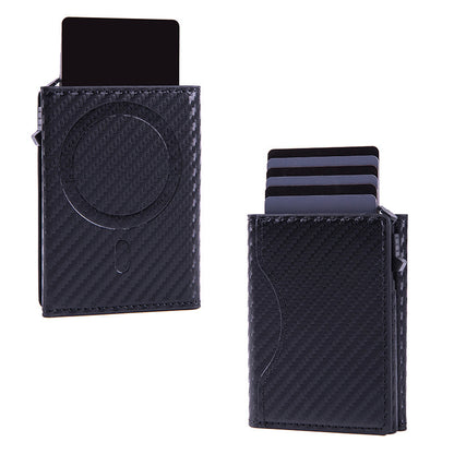 Phone Case Magnetic Card Holder Carbon Fiber Black Infinite Avenue