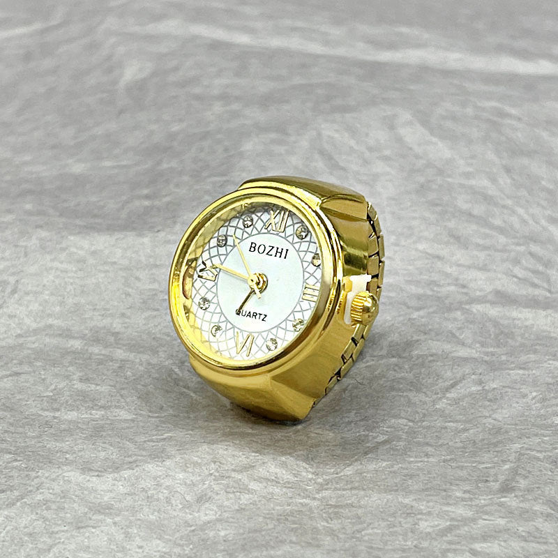 Ring Watch Simple Gold And Silver Shell All-Match Ring Watch Gold With Diamond Infinite Avenue