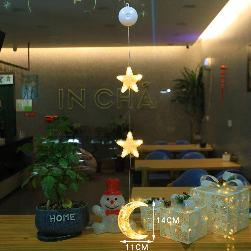 3pcs LED Star Lights – Christmas Tree & Window Hanging Ornaments Three Pendants Crystal Moon Infinite Avenue