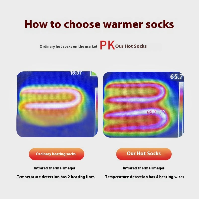 Electric Heating Pure Cotton Socks Skiing Casual Men And Women Warm-keeping Socks Infinite Avenue