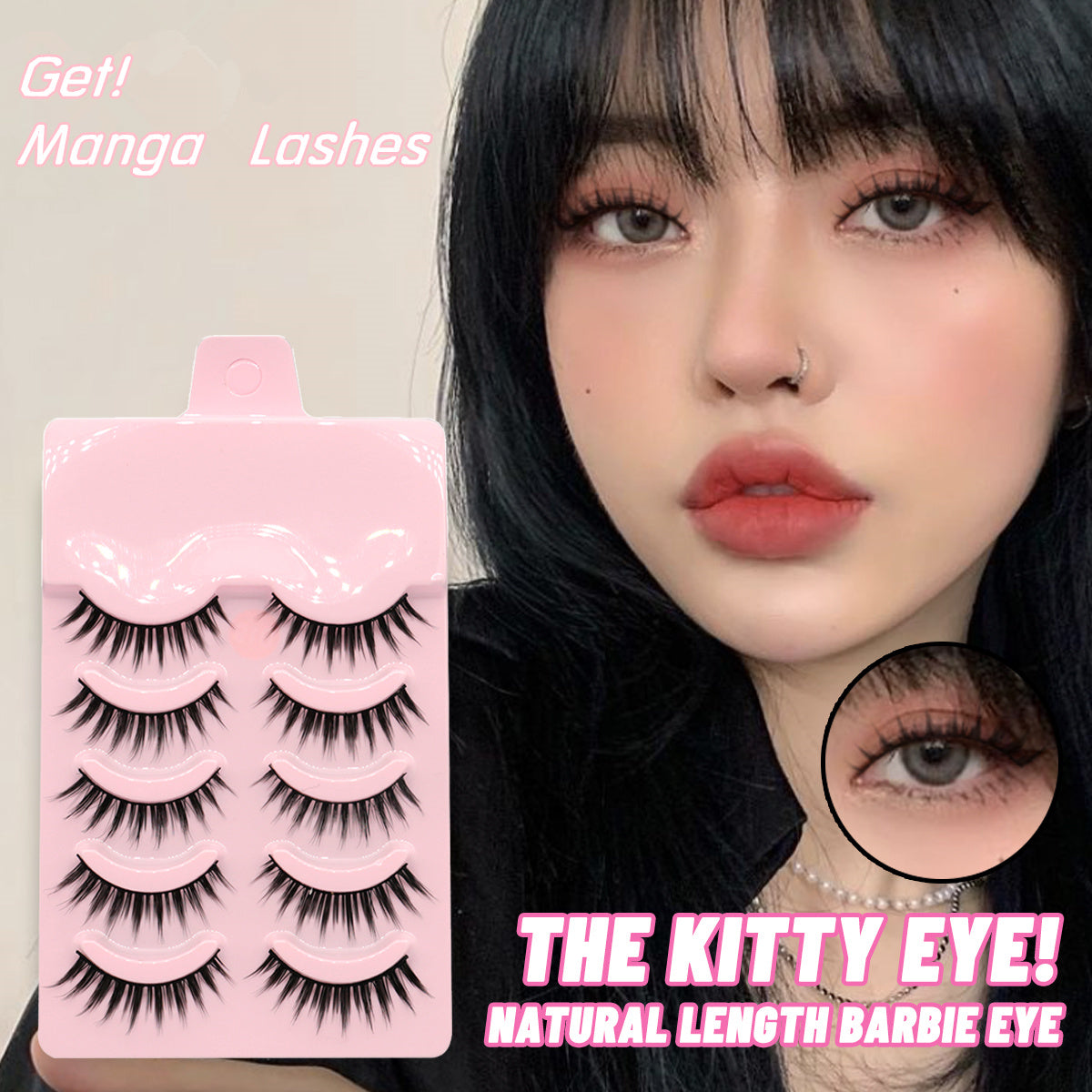 5 Pairs Manga Lashes – Anime Cosplay & Natural Wispy False Eyelashes Infinite Avenue