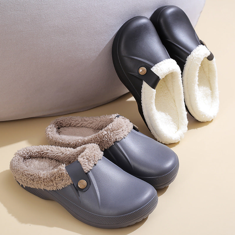 Female Plus Size Fleece-lined Home Cotton Slippers Infinite Avenue