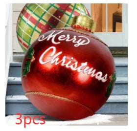 60CM Inflatable PVC Christmas Ball – Outdoor Tree Ornament Christmas 3PCS 60cm Infinite Avenue