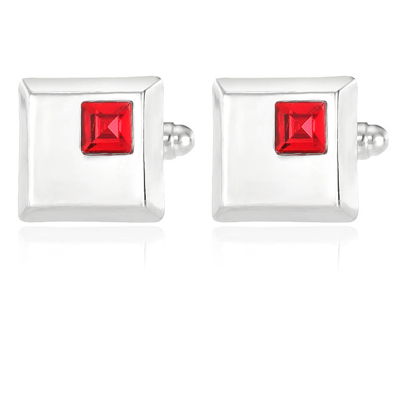 Alloy Spot Drill Fashion Men's Square Cufflinks XK1538 Red Alloy Infinite Avenue