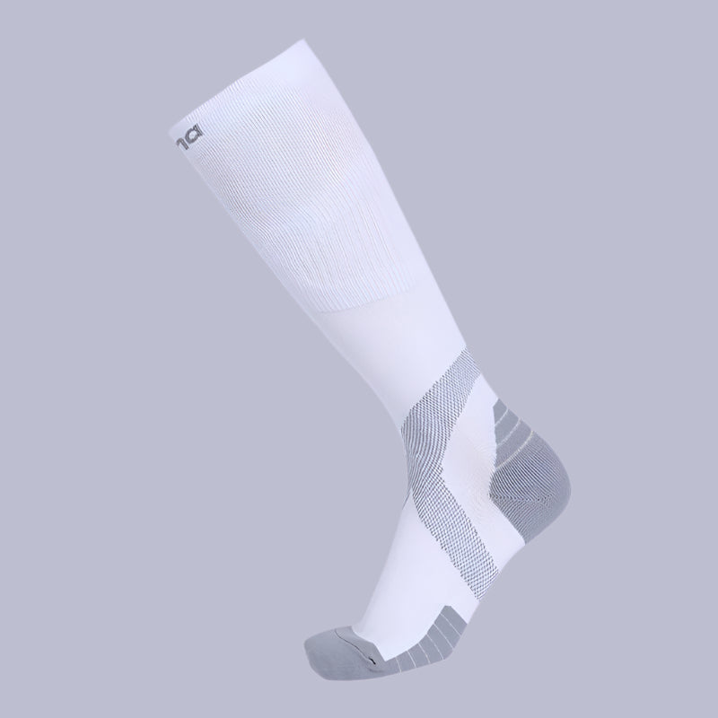 Unisex Long Sports Compression Socks – Outdoor High-Top Terry White Infinite Avenue