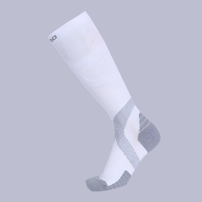 Unisex Long Sports Compression Socks – Outdoor High-Top Terry White Infinite Avenue