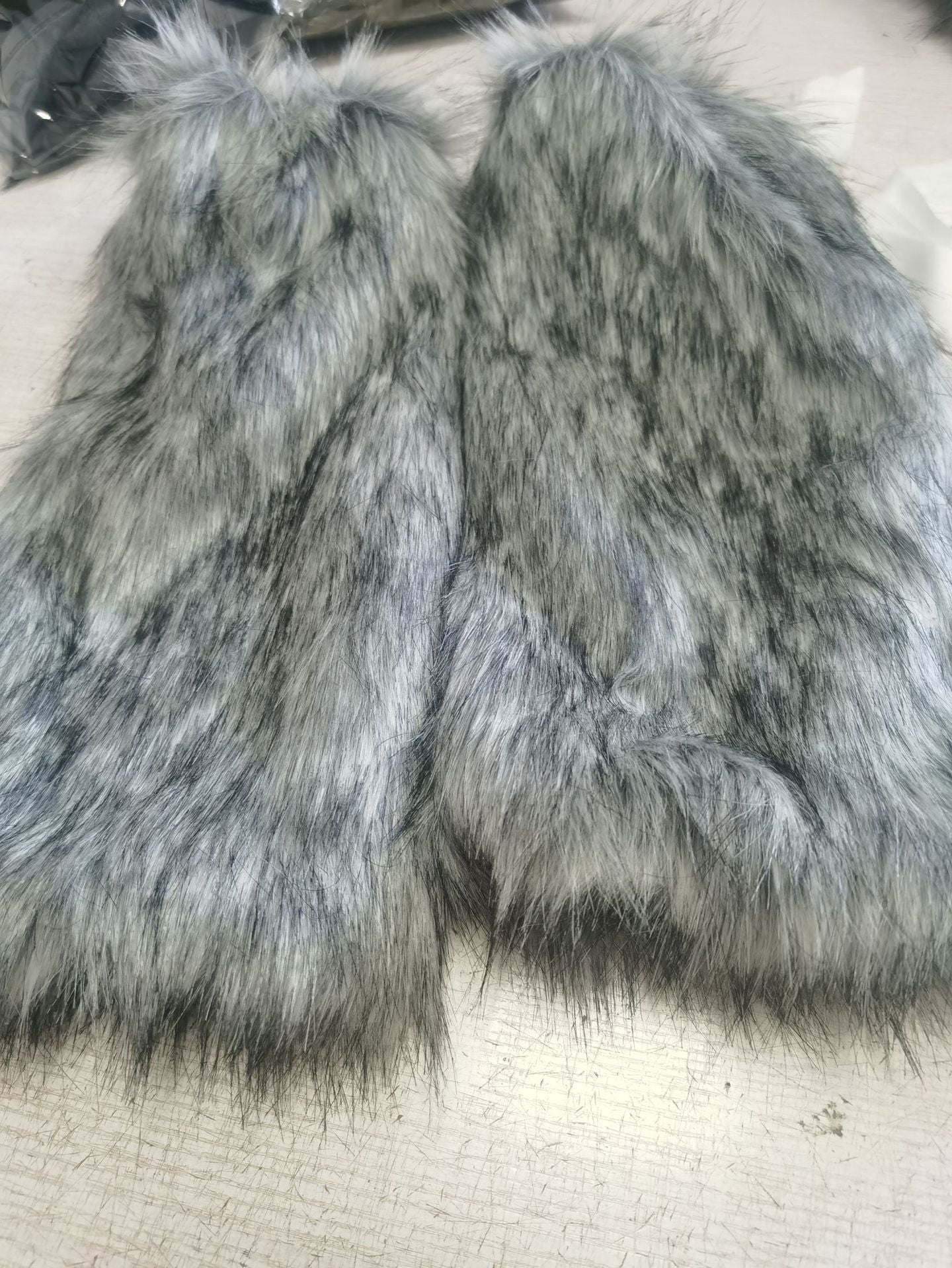 Fur Boot Covers with Short Grass Fur Foot Socks Gray Infinite Avenue