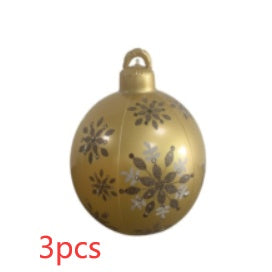 60CM Inflatable PVC Christmas Ball – Outdoor Tree Ornament Hard yellow 3PCS 60cm Infinite Avenue