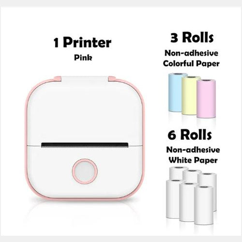 Portable Mini Thermal Label & Photo Printer – Bluetooth Compatible Set8 USB Infinite Avenue