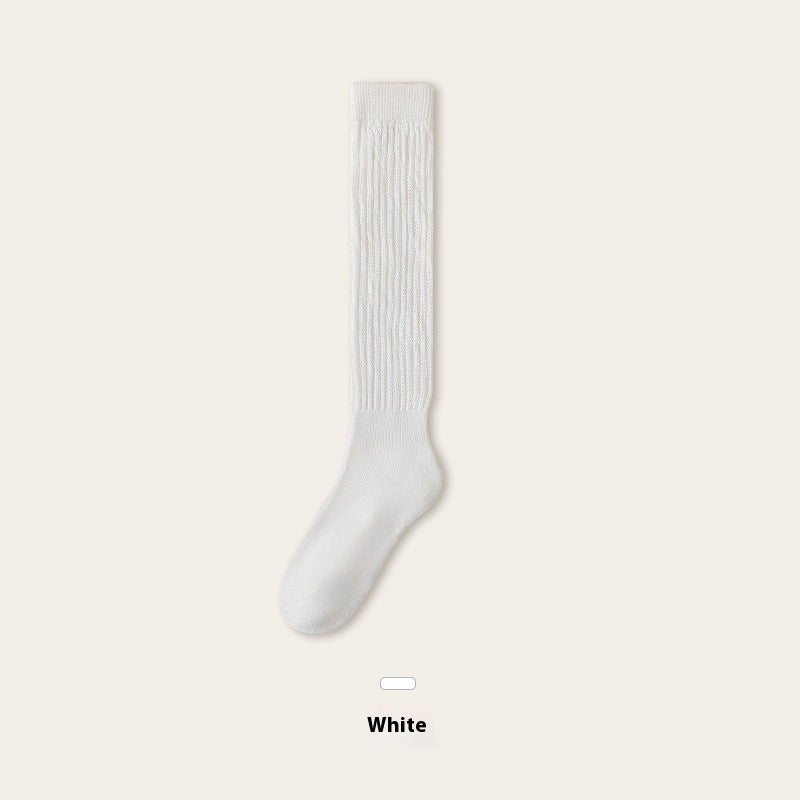 Women's Fleece-Lined Warm Bunching Socks White Free Size Infinite Avenue