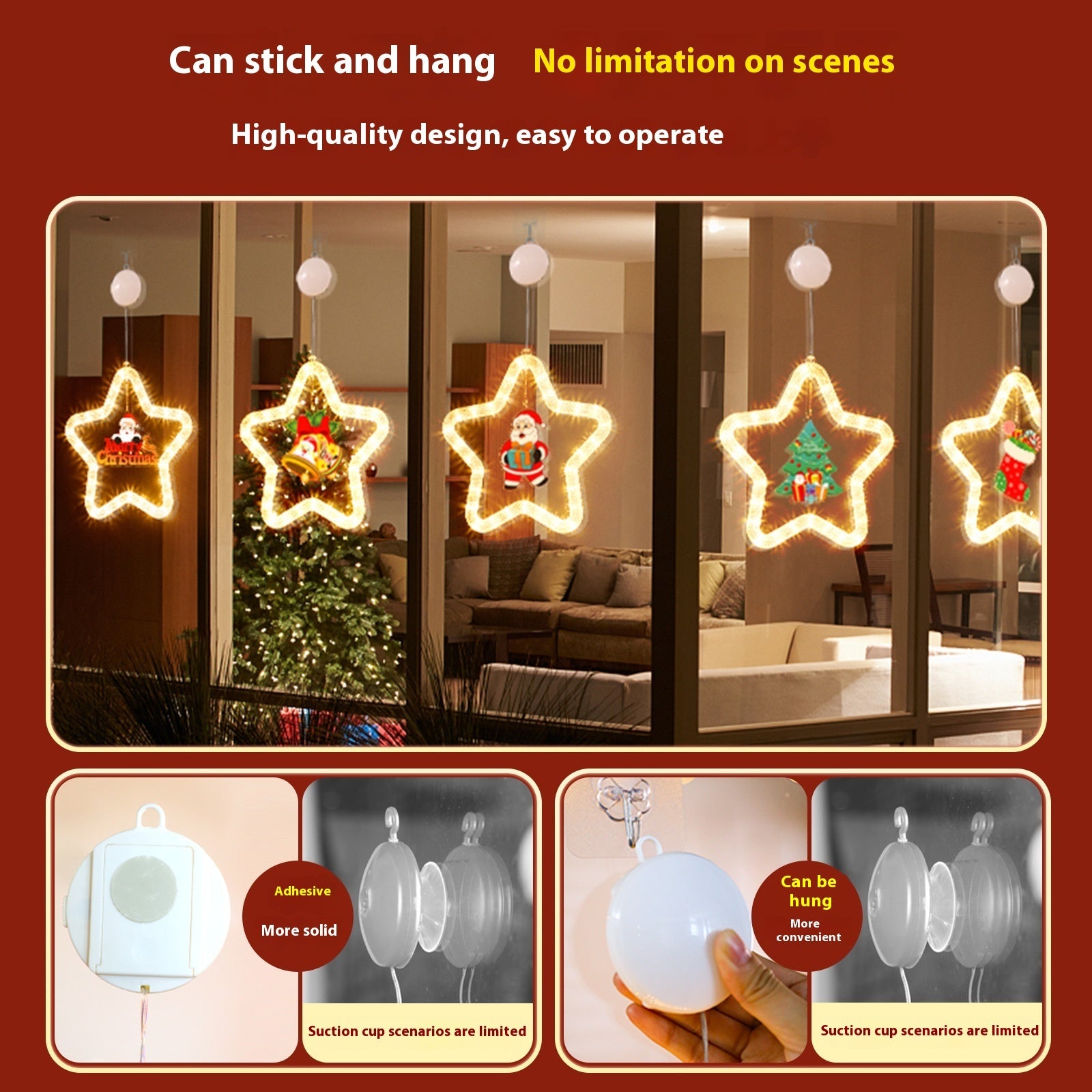 LED Christmas Star Pendant – Holiday Window & Door Decoration Infinite Avenue