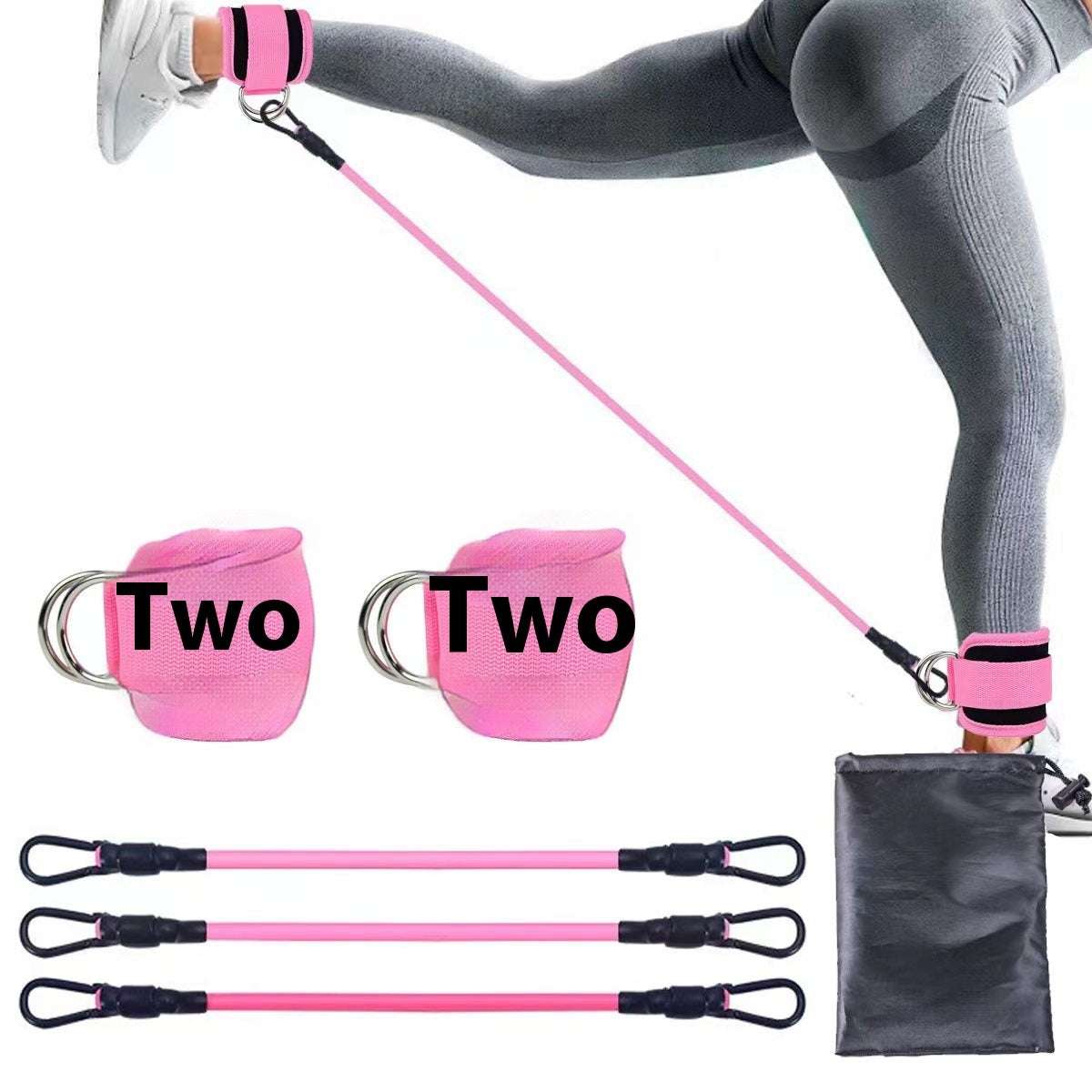 Ankle Ring Leggings Straps Gantry Ankle Foot Buckle Trainer Pink Three Silver Buckle Infinite Avenue