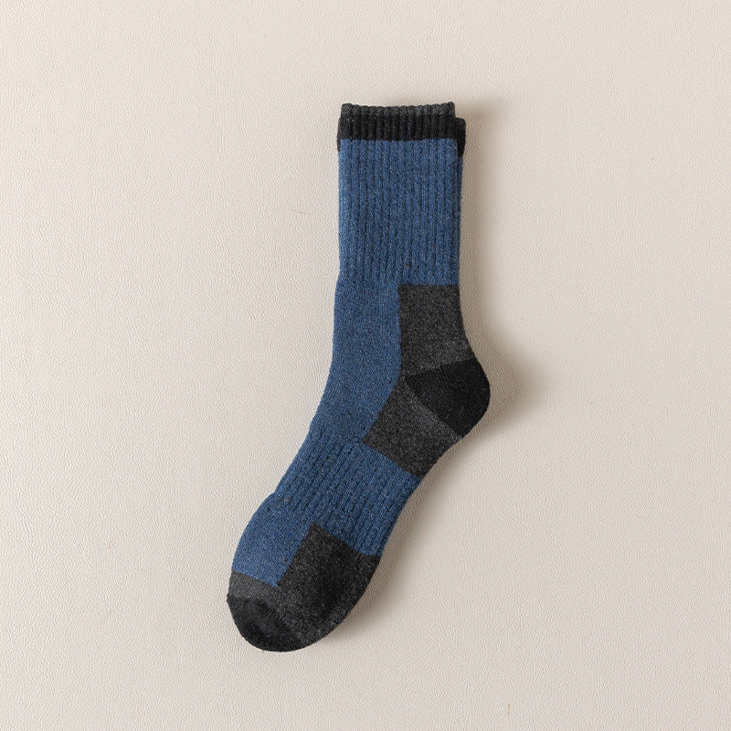 Men's Fleece-Lined Wool Socks – Warm Terry-Loop Design Navy Blue 40 to 47 Infinite Avenue