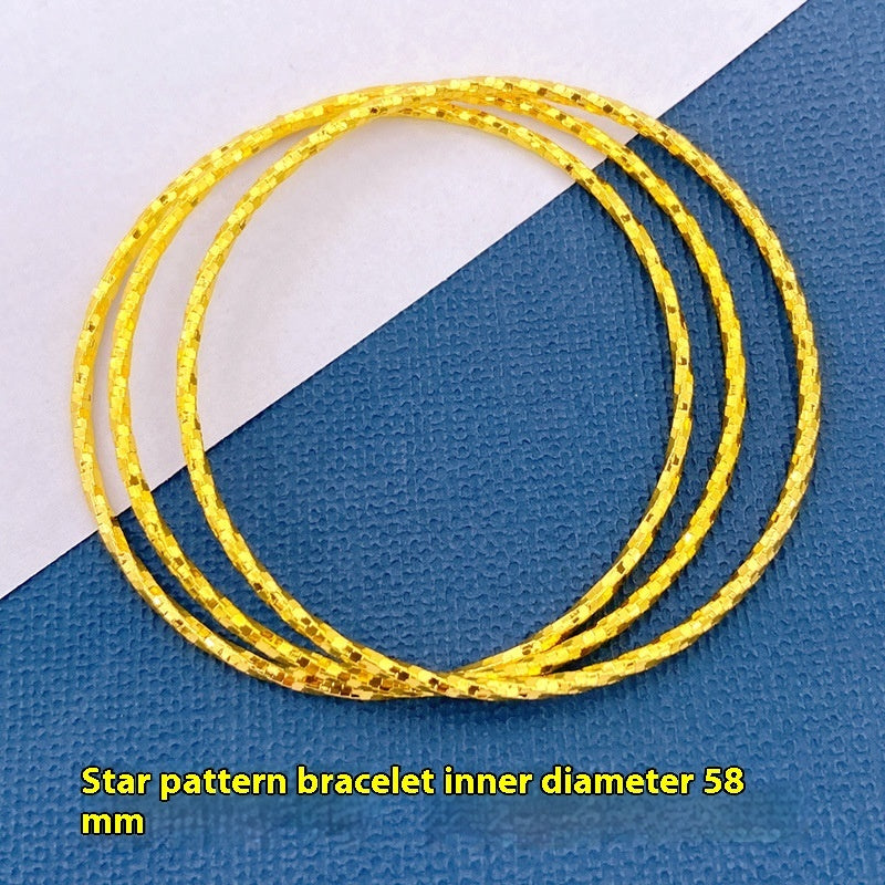 Alluvial Gold Bracelet Women's Non-fading Fine Circle Star Pattern 58mm Infinite Avenue